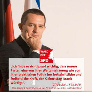Foto: Der Generalsekretr des Zentralrates der Juden in Deutschland ist Sozialdemokrat und untersttzt den Wald der SPD: